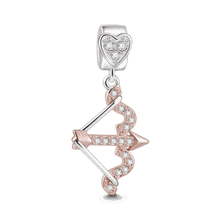 The Arrow Of Love Charm Rose Gold Plated Silver