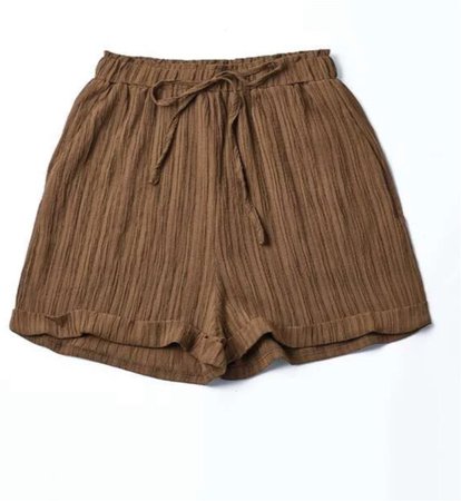 brown drawstring shorts