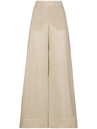 Shop Lisa Marie Fernandez high-rise wide-leg trousers with Express Delivery - FARFETCH