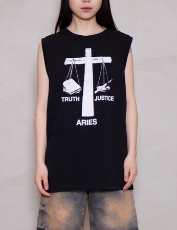 Aries - TRUTH N JUSTICE LOW ARMHOLE VEST_BLACK