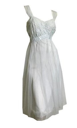 Powder Blue Chiffon Robe and Nightgown Peignoir Set circa 1960s – Dorothea's Closet Vintage
