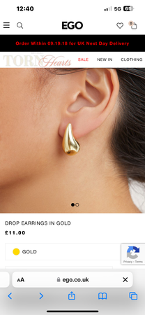 EGO Gold Drop Earrings