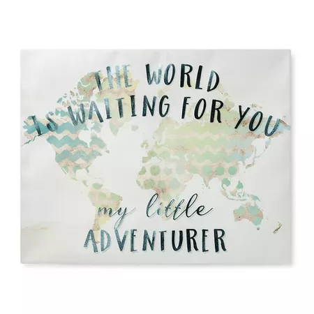 Wall Canvas The World is Waiting For You (16"x20") - Cloud Island - Neutral : Target