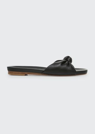 Veronica Beard Etra Calfskin Knot Slide Sandals - Bergdorf Goodman