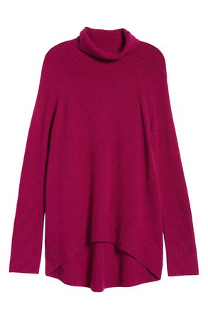 Halogen® Oversize Turtleneck Sweater magenta