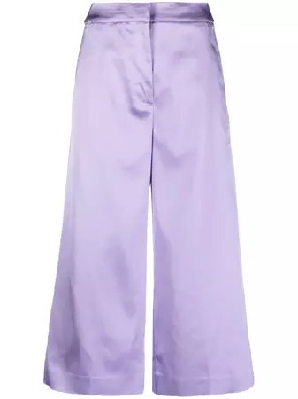 Semicouture high-waist Satin Cropped Trousers