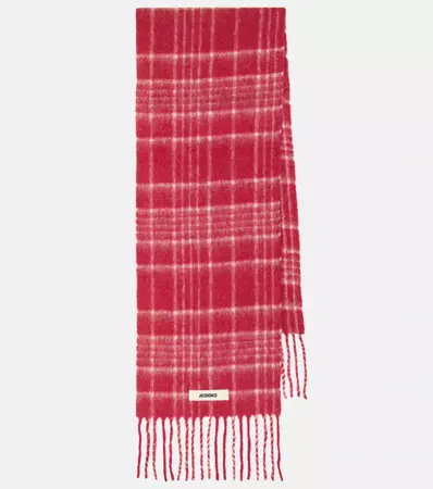 L Echarpe Carro Checked Scarf in Red - Jacquemus | Mytheresa
