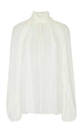 Draped Silk-Georgette Top by Givenchy | Moda Operandi