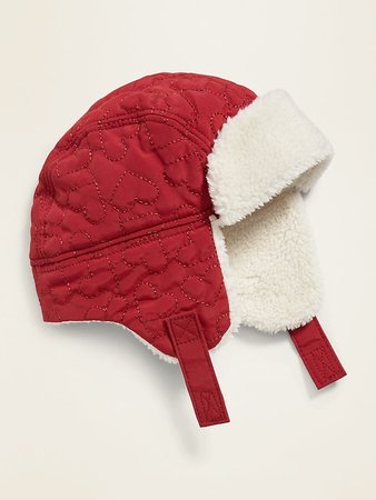 Heart-Quilted Sherpa-Lined Trapper Hat for Baby | Old Navy