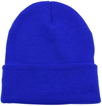 Top Level Beanie Men Women - Unisex Cuffed Plain Skull Knit Hat Cap, Royal Blue at Amazon Men’s Clothing store