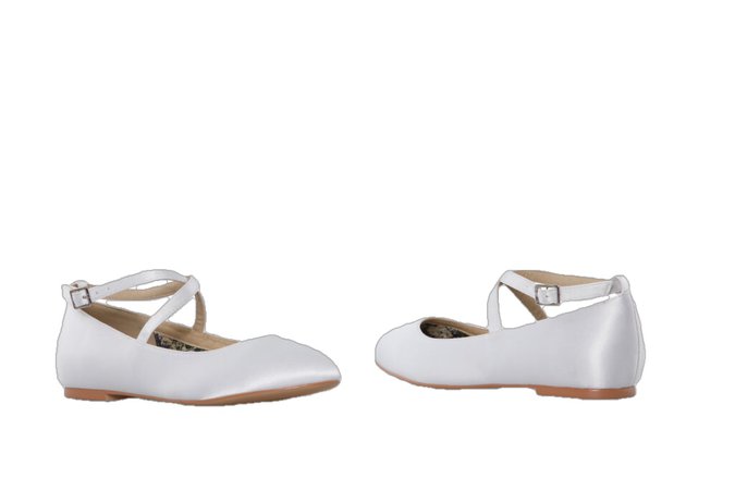 Lena Satin flower girl shoes white