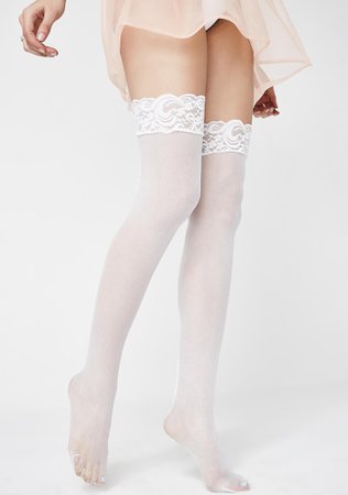 Lace Sheer Thigh High Stockings | Dolls Kill