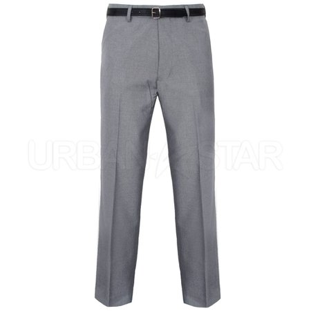 Mens Formal Ever Press Trousers Smart Pants In Light Grey – Urban Star