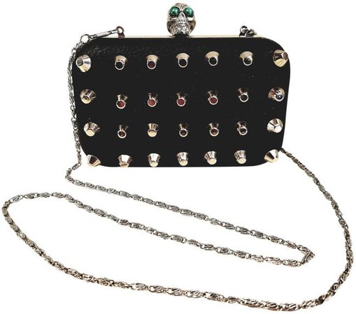 *clipped by @luci-her* Sephora Skull And Black with Silver Spikes Faux Leather Shoulder Bag - Tradesy