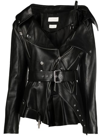 Alexander McQueen Asymmetric Leather Jacket - Farfetch
