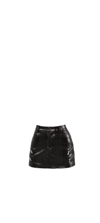 vegan leather black skirt