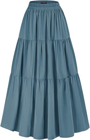 Amazon.com: Renaissance Skirt for Women Summer High Waisted Maxi Long Skirt Blue Haze S : Clothing, Shoes & Jewelry
