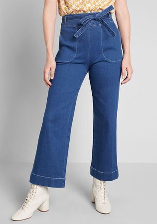 Denim Daydream Wide-Leg Jeans Short Inseam Blue | ModCloth