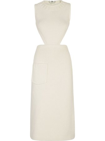 Shop white Fendi open back cut-out knit dress with Express Delivery - Farfetch