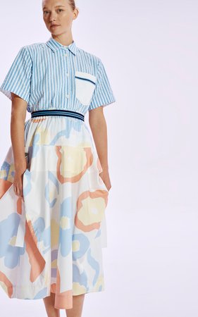 Jeanie Floral-Print Cotton-Poplin Midi Skirt by LEE MATHEWS | Moda Operandi