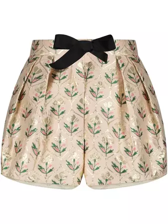 Giambattista Valli floral-jacquard bow-trim Shorts - Farfetch