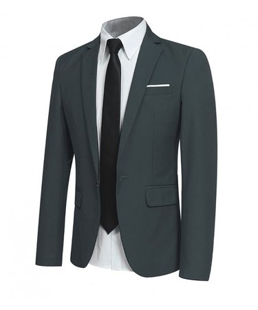 Men' Slim Fit One Button Blazer Jacket Casual/Party Sport Coat - Green - CW188TGIW4T