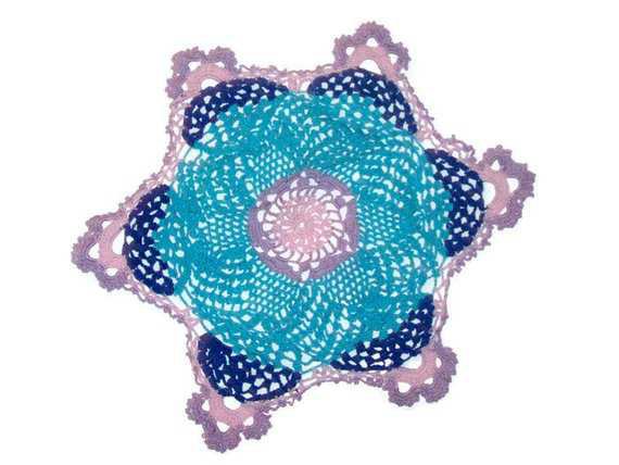 Star Doily Table Mat Six Points Crochet Centerpiece Home