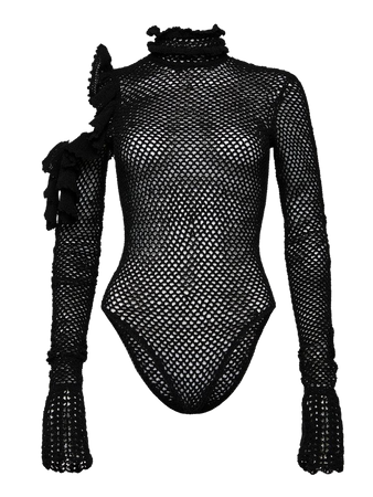mesh 1 open shoulder body suit