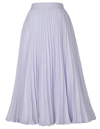 Kate Kasin Women's High Waist Pleated A-Line Swing Skirt KK659 at Amazon Women’s Clothing store:
