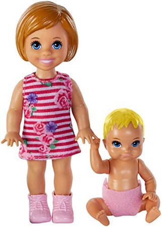 Amazon.com: Barbie Skipper Babysitters Inc. Dolls, 2 Pack of Sibling Dolls Includes Small Auburn-Haired Toddler Doll & Blonde Baby Doll Figure in Diaper, for 3 to 7 Year Olds​​ : Toys & Games