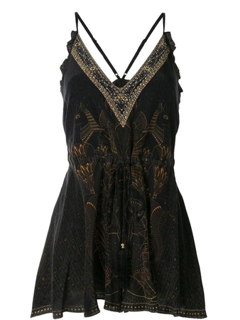 black and gold accented dress