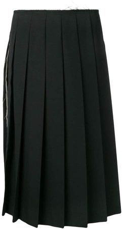 frayed waist pleated skirt