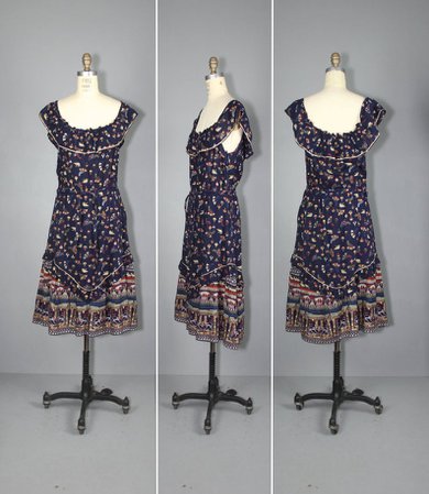1970s dress / cotton gauze / egyptian / AMUN RA sun dress | Etsy