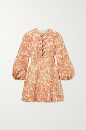 Zimmermann | Peggy tie-detailed paisley-print linen mini dress | NET-A-PORTER.COM