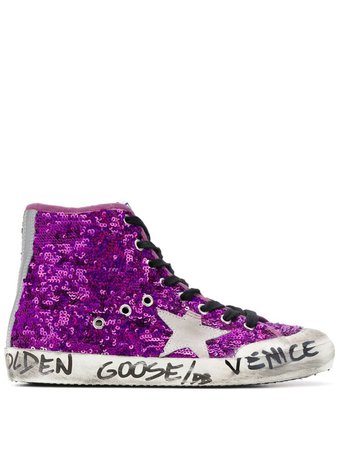 Purple Golden Goose sequined Venice sneakers - Farfetch