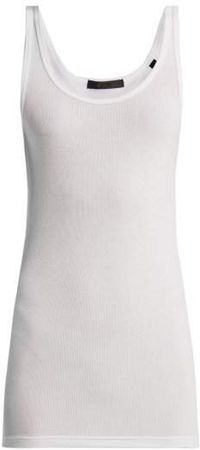 Atm - Scoop Neck Ribbed Tank Top - Womens - White