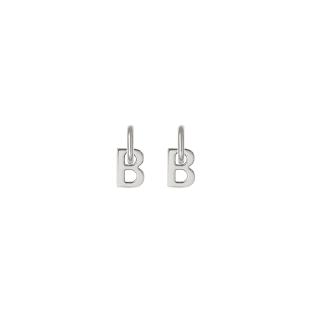 B Chain XS Earrings in shiny silver brass