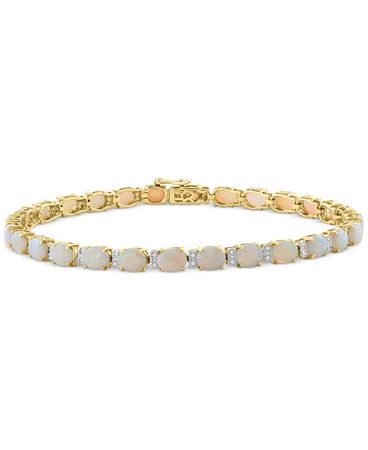 EFFY Collection EFFY® Opal (6-7/8 ct. t.w.) & Diamond (1/4 ct. t.w.) Link Bracelet in 14k Gold & Reviews - Bracelets - Jewelry & Watches - Macy's