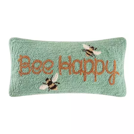 Bee Happy Hooked 10x20 Decorative Accent Throw Pillow - Bed Bath & Beyond - 20056394