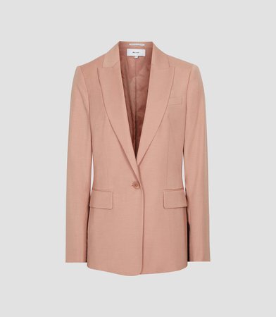 Anya Pink Wool Blend Tailored Blazer – REISS
