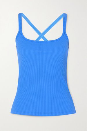 Blue Ribbed stretch tank top | Year of Ours | NET-A-PORTER