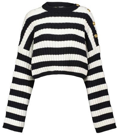 Balmain - Cutout wool-blend sweater | Mytheresa