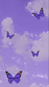 Aesthetic Purple Butterflies Background