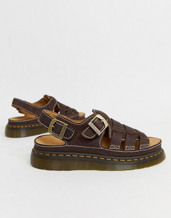 Dr Martens 8092 arc sandals in dark brown | ASOS