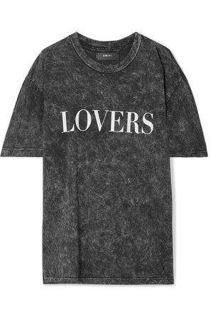 AMIRI | Lovers oversized printed acid-wash cotton-jersey T-shirt | NET-A-PORTER.COM