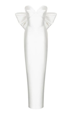 Bow-Embellished Satin Corset Gown By Rasario Bridal | Moda Operandi