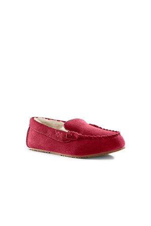 Kids Suede Leather Moccasin Slippers | Lands' End
