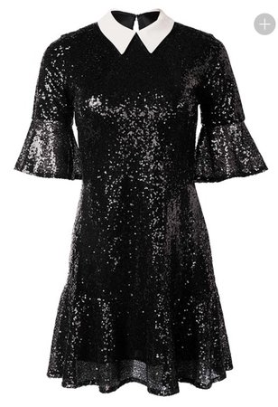 black sequin dress