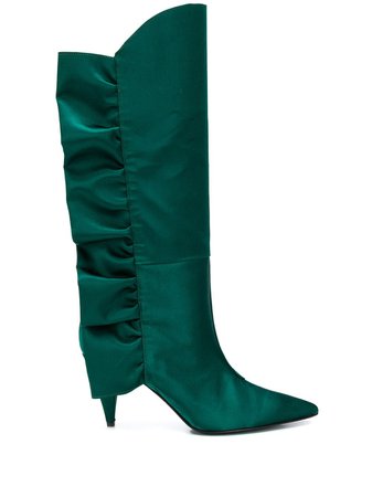 Marc Ellis Ruched Detail Pointed Toe Boots | Farfetch.com