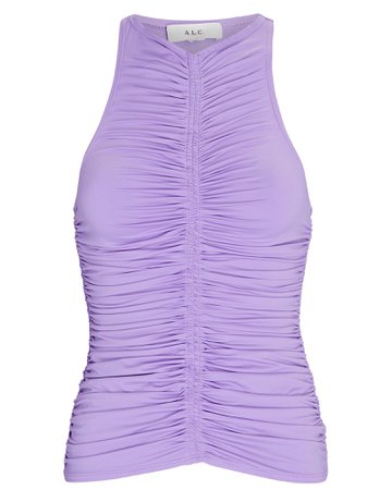 A.L.C. Adley Ruched Sleeveless Halter Top | INTERMIX®
